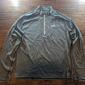 Stio Men's Grey Wool Blend Quarter-Zip Pullover Shirt Size Xl